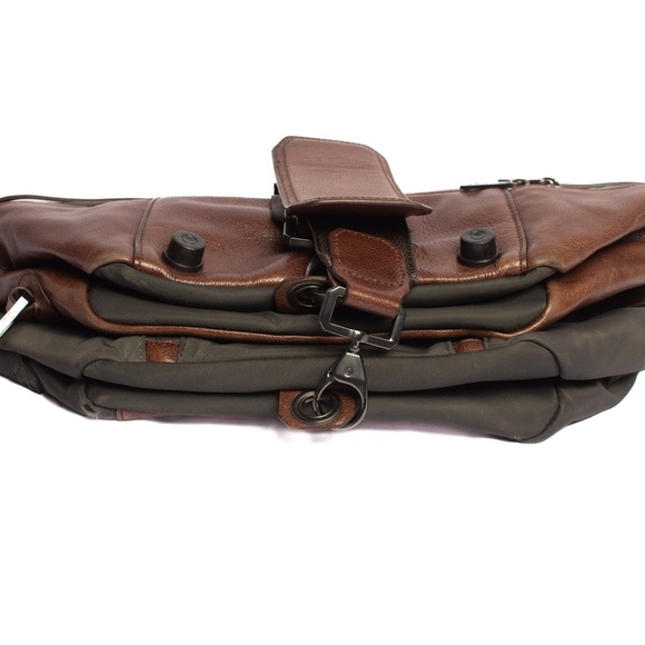 Designer Leather Duffle Bag | Nylon And Genuine Leather | Midsize Weekender - Picture 6 of 12